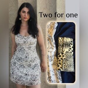 Kenneth Cole Reaction White and Black Floral Mini Dress